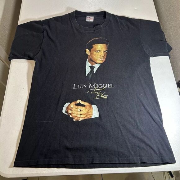 Vintage 90s Luis Miguel Amarte Es Un Placer Romances Tour Music Selena Rare Sz L - Picture 1 of 11